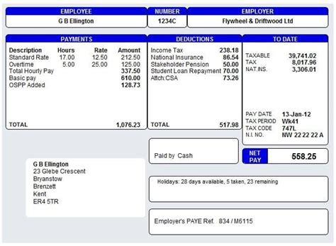 Free Payslip Templates 21 Printable Word Excel And Pdf Payroll