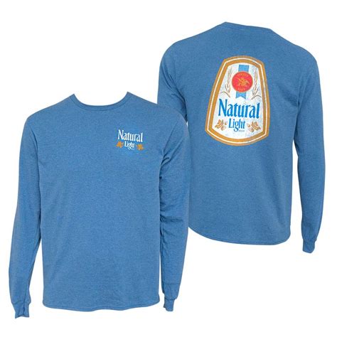 Natural Light Heather Blue Double Sided Print Long Sleeve T Shirt