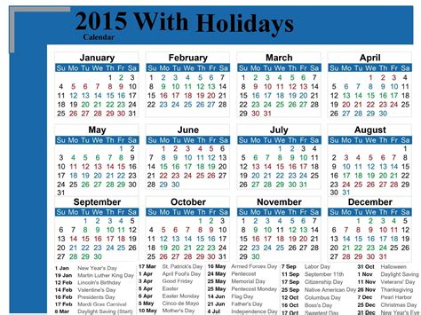 Find accurate yearly, monthly and weekly hijri islamic calendar of the world. HOLIDAY CALENDAR 2015 - Yangah Solen