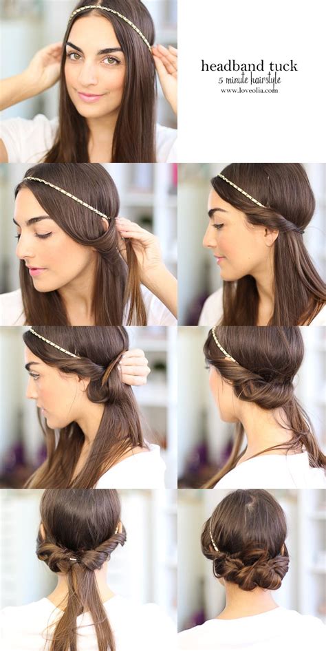 Hairstyles with headbands for curly hair. Easy Hairstyle Ideas For Long Hair Less then 10 minutes ...