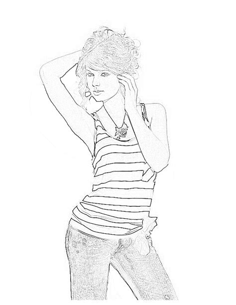 Drawing Taylor Swift #123874 (Celebrities) – Printable coloring pages
