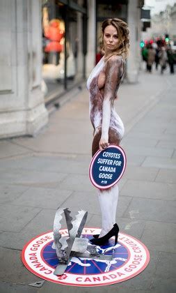 Glamour Model Rhian Sugden Demonstrates Outside Editorial Stock Photo