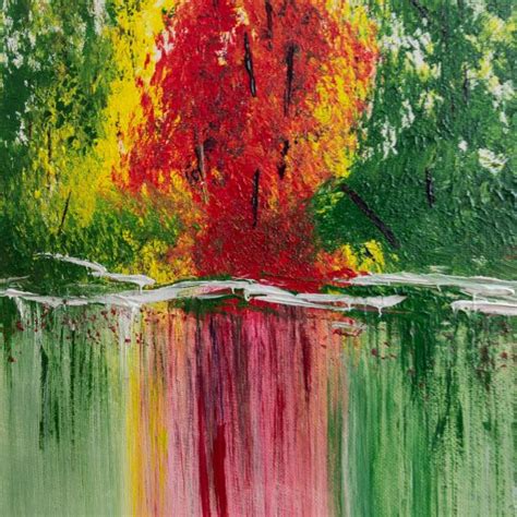Abstraktes Gemälde Colorful Forest Mit Struktur Unikat 192 Gh