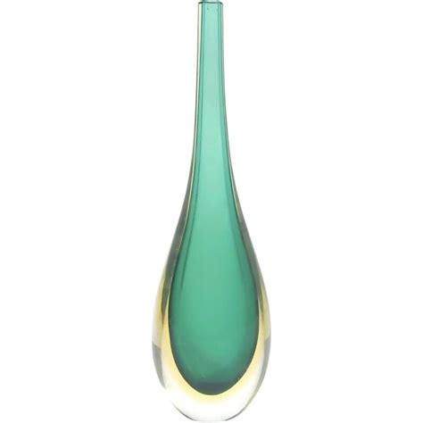 Mid Century Sommerso Murano Glass Vase By Flavio Poli For Alessandro Mandruzzato Italy 1960s