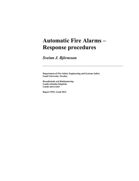 Automatic Fire Alarms Response Procedures