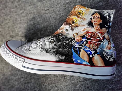 Wonder Woman Shoes Custom Hand Painted Shoes Hightop Sneakers