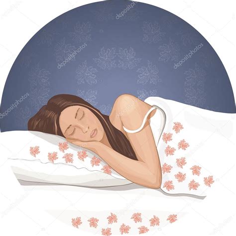 The Sleeping Young Woman Stock Illustration By ©samarka 20720209