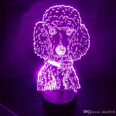 Cute Poodle Moulding Dog 3d Table Lamp Acrylic Panel Usb Cable Change