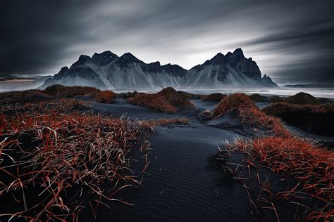 Iceland Dark Sky Nature Landscape Wallpapers Hd Desktop And