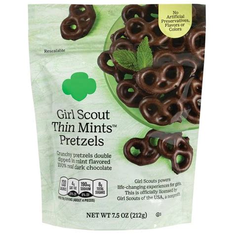Girl Scouts 75 Oz Dark Chocolate Thin Mint Pretzel 713468 Blains