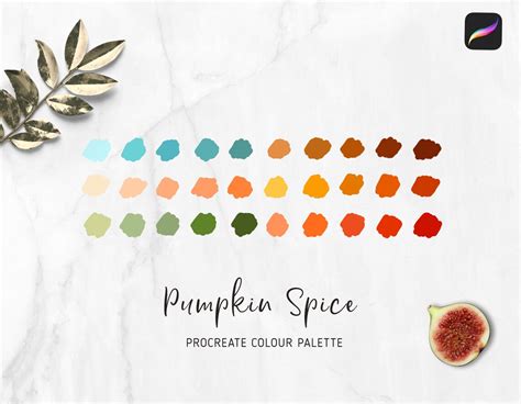 procreate color palette pumpkin spice perfect autumn colours etsy