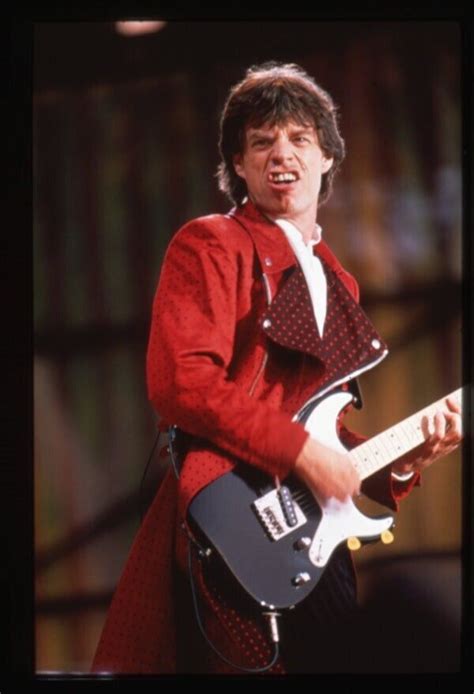 Rolling Stones Mick Jagger Playing Guitar In Concert Original 35mm