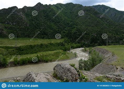The Chuya River In The Area Of The Tract Kalbak Tash Gorny Altai