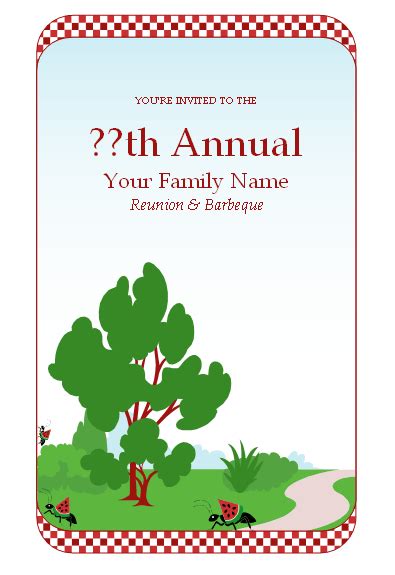 Family tree reunion party invitations templates invitation template. Sample Family Reunion Invitations - Word Templates for ...