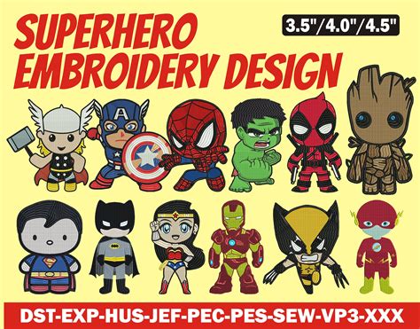 Embroidery Design Super Hero Fill Design Machine Etsy