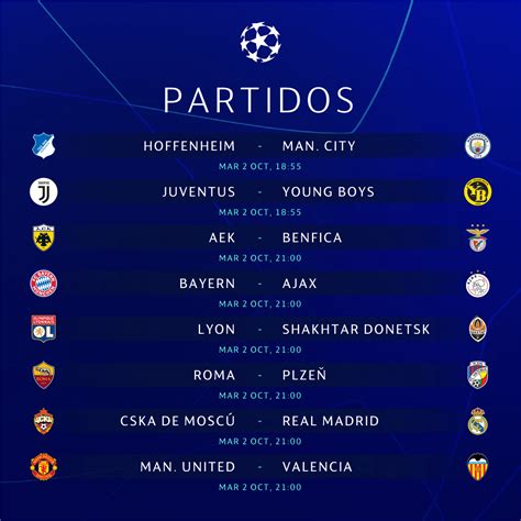 Los eventos deportivos de hoy y sus horarios. PARTIDOS DE HOY EN LA UEFA CHAMPIONS LEAGUE 2018/19 (Hora ...