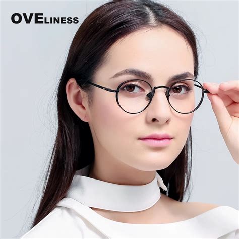 buy fashion metal eyeglasses frames women retro