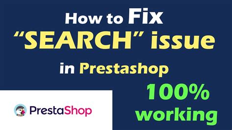 How To Fix Search Issue In Prestashop Prestashop Tutorials Youtube