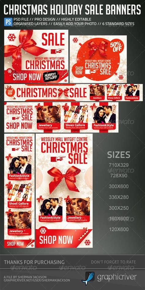 Banner which is also known as a banner ad is a graphic image or an advertising image which is placed across the web page. Christmas Holiday Sale Web Banners - Presenting to you a ...