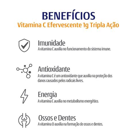 Vitamina C Efervescente 1g Tripla Ação Panvel Vita 30 Comprimidos