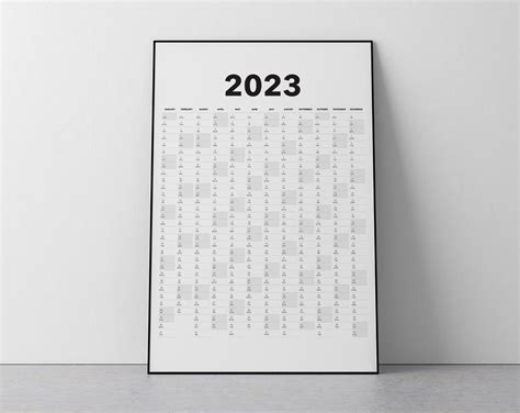2023 Calendar Blank Vertical Yearly View Extra Large Wall Calendar