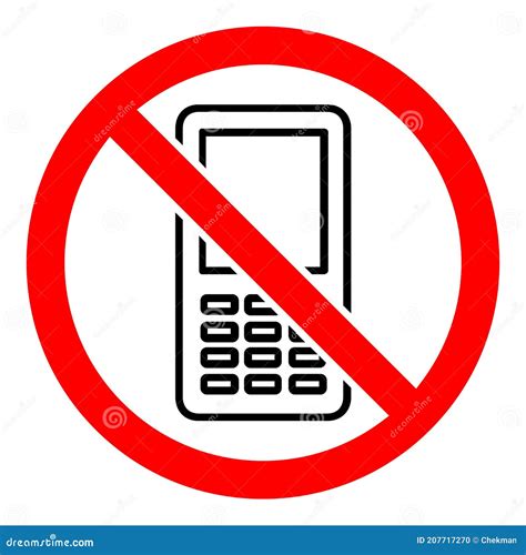 Stop Phone Sign No Phone Forbidden Cell Phone Sign Vector