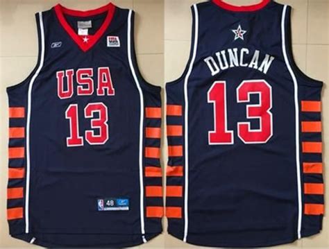 Nike Team Usa 13 Tim Duncan Navy Blue 2004 Dream Team Stitched Nba