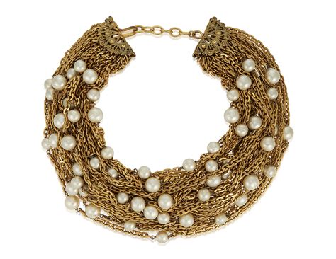 Unsigned Chanel Multi Strand Faux Pearl Necklace Christies