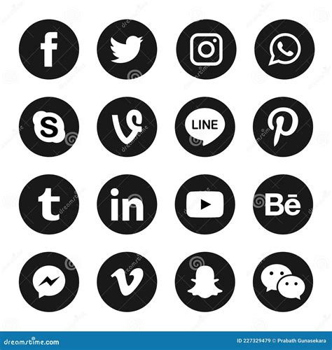 Set Of Popular Social Media Icons Template Banner On White Background