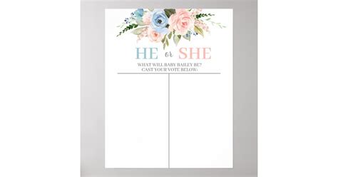 He Or She Guess The Gender Poster Zazzle