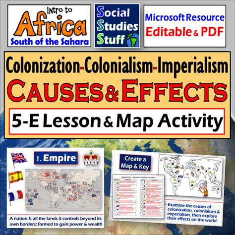 Mapping History Colonization Imperialism 5 E Lesson Cause And Effect