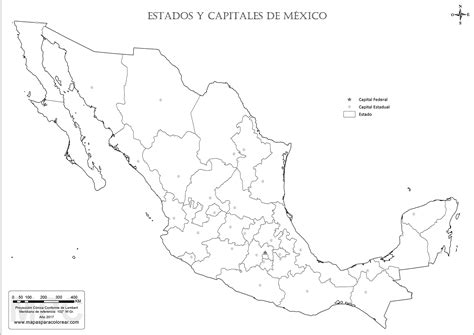 Mapa De Mexico Sin Nombres Y Division Politica
