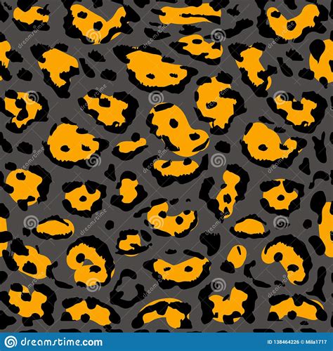 Seamless Orange Leopard Print Vector Pattern Texture