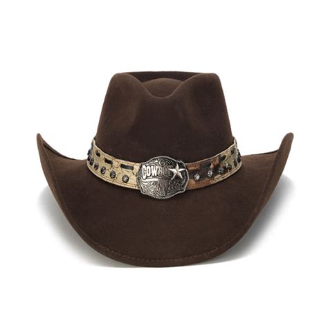 Stampede Hats Brown Cowboy Concho Western Felt Hat Hats Unlimited