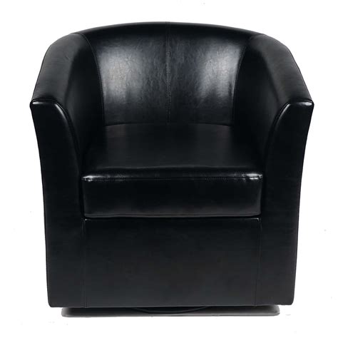 Barrel chair is somewhat of a loose term, but it generally refers to a chair with a semicircular back that usually curves around the sides into wings or armrests. Wade Logan Blankenship Faux Leather Swivel Barrel Chair ...