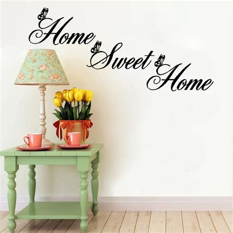 2017 Simple Words Home Sweet Home Decor Wall Stickers Diy Removable Art Mural Vinyl Bedroom