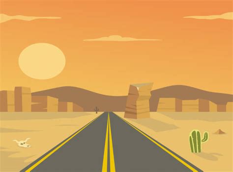 Best Desert Highway Illustrations Royalty Free Vector Graphics And Clip
