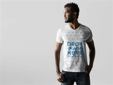 Download Placeit - T-Shirt Mockup Featuring a Male Model in a ...
