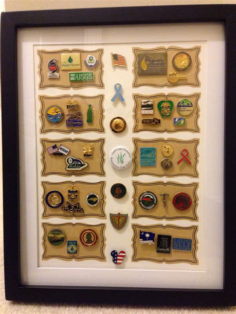 Shadow Box For Lapel Pins With Stickers Added To Give Unique And