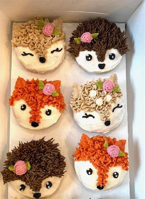 Woodland Creatures Cupcakes 12 Pcs In 2021 Animal Cakes Kid