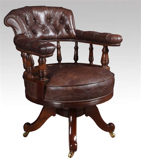 You deserve comfort, style, and functionality as you're going to be sat down in it for very long periods of time. Mahogany Framed Captains Office Chair - Antiques Atlas