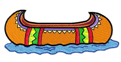 King Graphics Embroidery Design Indian Canoe 150 Inches H X 390 Inches W