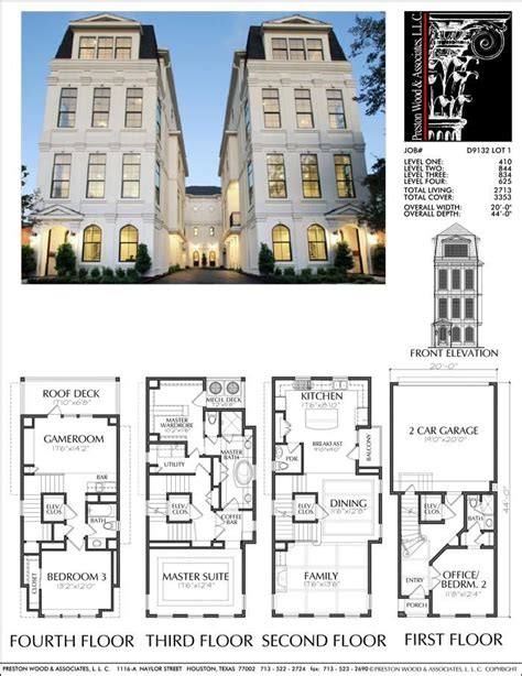 This Townhome Plan Has 2713 Square Ft Of Living Space This Townhouse