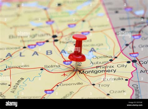 Montgomery Pinned On A Map Of Usa Stock Photo Alamy