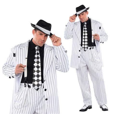 Adults Pinstripe Daddy 1920s Gangster Suit Fancy Dress Costume Mens