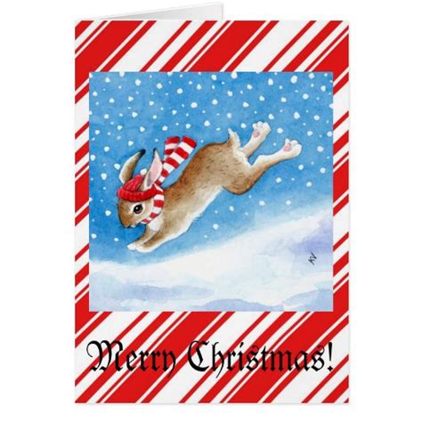 Snow Bunny Christmas Greeting Card Zazzle