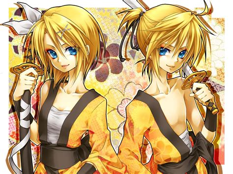 Wallpaper Anime Girls Blondes Sword Kimono Smiling