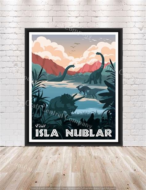Jurassic Park Visit Isla Nublar Poster Vintage Disney Poster Disney Posters Vintage Posters