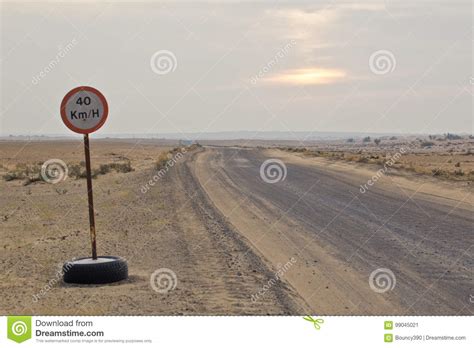 Long Road Through The Desert Stock Image Image Of Tyre