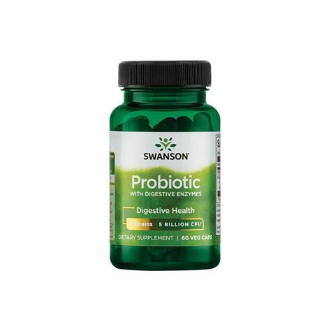 Swanson Probiotic With Digestive Enzymes 5 Billion Cfu 60 Veggie